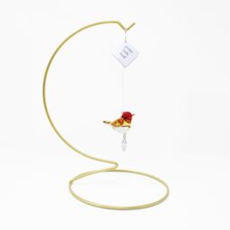 Wild Things Pretty Little Bird Glass Hanging Ornament Goldfinch in Gold - thumbnail 2