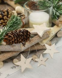 Dibor Nordic Wreath Tealight Xmas Table Decoration Centrepiece Christmas Décor Candle Holders 30cm in Natural - thumbnail 5