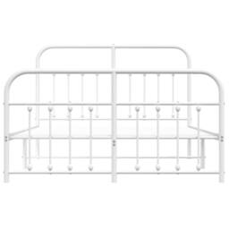 Berkfield Home Metal Bed Frame with Headboard & Footboard White 140x190 cm - thumbnail 6