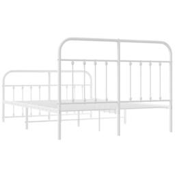 Berkfield Home Metal Bed Frame with Headboard & Footboard White 140x190 cm - thumbnail 8