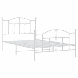Berkfield Home Metal Bed Frame with Headboard & Footboard White 100x200 cm - thumbnail 4