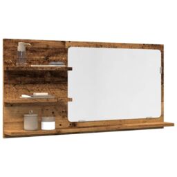 Berkfield Home Bathroom Mirror Cabinet Old Wood 90x11x45 cm Engineered Wood in Brown - Size: 90 x 11 x 45 cm