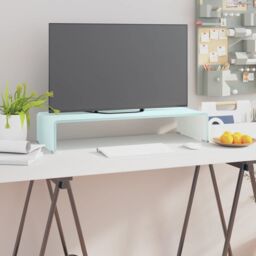 Berkfield Home TV Stand/Monitor Riser Glass Green 70x30x13 cm - Size: 70 x 30 x 13 cm