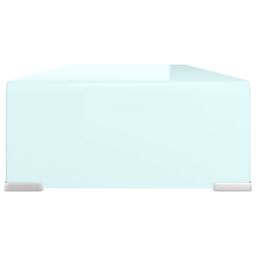Berkfield Home TV Stand/Monitor Riser Glass Green 70x30x13 cm - Size: 70 x 30 x 13 cm - thumbnail 4