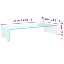 Berkfield Home TV Stand/Monitor Riser Glass Green 70x30x13 cm - Size: 70 x 30 x 13 cm - thumbnail 6