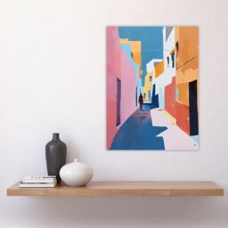 "Artery8 Pastel Colour Morocco Abstract Casablanca Street Wall Art Print - Size: W24"" x H32""" - thumbnail 4