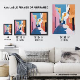 "Artery8 Pastel Colour Morocco Abstract Casablanca Street Wall Art Print - Size: W24"" x H32""" - thumbnail 3