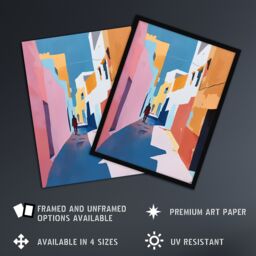 "Artery8 Pastel Colour Morocco Abstract Casablanca Street Wall Art Print - Size: W24"" x H32""" - thumbnail 2