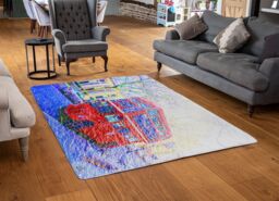 Benjamin Tate Design London Bus Red Rug in Natural - Size: Large - thumbnail 2