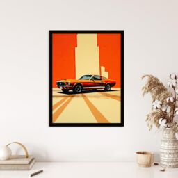 Wee Blue Coo Wall Art Print Wall Cracks Orange Sports Motor Car Living Room Framed - Size: A4 - thumbnail 4