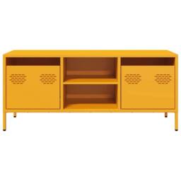 Berkfield Home TV Cabinet Mustard Yellow 101.5x39x43.5 cm Cold-rolled Steel - thumbnail 4