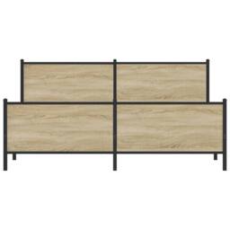 Berkfield Home Metal Bed Frame without Mattress Sonoma Oak 180x200 cm Super King in Light Oak - thumbnail 5