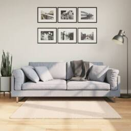 Berkfield Home Rug HUARTE Short Pile Soft & Washable Beige 120x120 cm - Size: Medium - thumbnail 2