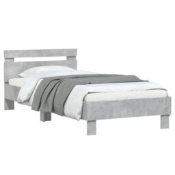 Berkfield Home Bed Frame without Mattress with LED Lights Concrete Grey 90x200 cm - thumbnail 5