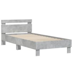 Berkfield Home Bed Frame without Mattress with LED Lights Concrete Grey 90x200 cm - thumbnail 6