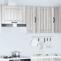 Berkfield Home Kitchen Wall Cabinet Lucca Grey Sonoma Engineered Wood - thumbnail 1