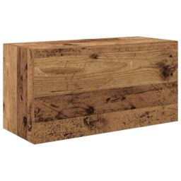 Berkfield Home Bathroom Wall Cabinet Old Wood 60x25x30 cm Engineered Wood in Brown - Size: 60 x 25 x 30 cm - thumbnail 2
