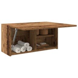 Berkfield Home Bathroom Wall Cabinet Old Wood 60x25x30 cm Engineered Wood in Brown - Size: 60 x 25 x 30 cm - thumbnail 4