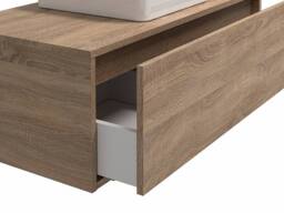 Vente-unique Light Natural Wall-Hung Bathroom Unit With Single Square Basin - 94 Cm in Light Oak - thumbnail 9
