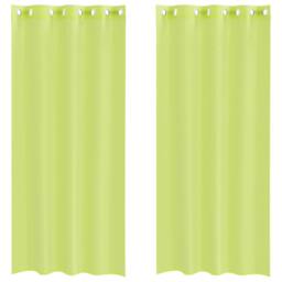 Berkfield Home Voile Curtains with Grommets 2 pcs Apple Green 140x225 cm - thumbnail 3
