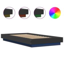 Berkfield Home Durable Bed Frame with LED Lights without Mattress Black 100x200cm - Size: 100x200 cm - thumbnail 8