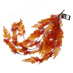 Leaf 100cm Artificial Hanging Maidenhair Fern Plant Autumn Orange - thumbnail 5