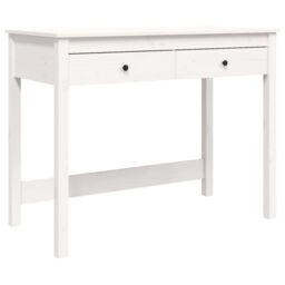 Berkfield Home Desk with Drawers White 100x50x78 cm Solid Wood Pine - Size: 100 x 50 x 78 cm - thumbnail 2