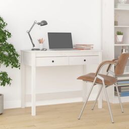 Berkfield Home Desk with Drawers White 100x50x78 cm Solid Wood Pine - Size: 100 x 50 x 78 cm