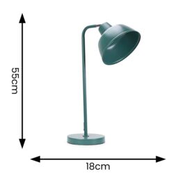 ValueLights Morris Retro Dome Metal Desk Office Table Lamp Light with LED Bulb in Blue - thumbnail 6