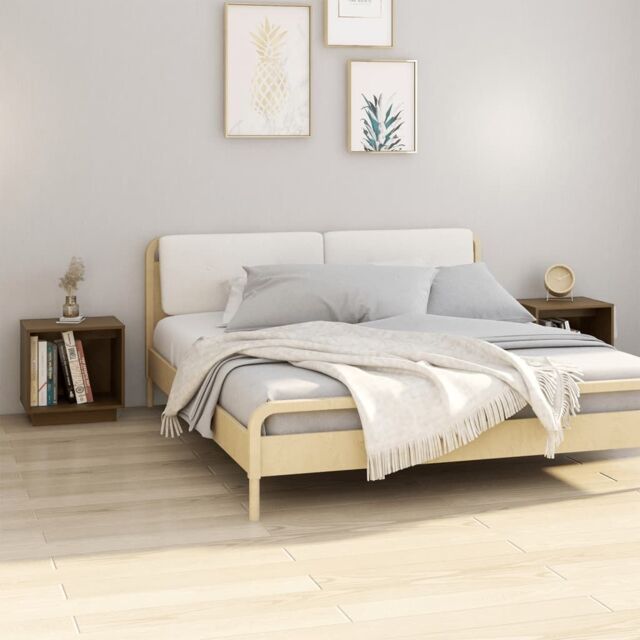 Berkfield Home Bedside Cabinets 2 pcs Honey Brown 40x30x40 cm Solid Wood Pine - Size: 40 x 30 x 40 cm - image 1