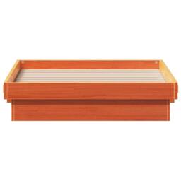 Berkfield Home LED Bed Frame without Mattress Wax Brown 100x200 cm Solid Wood in Tan - thumbnail 7