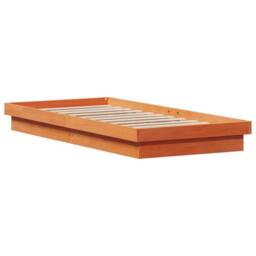 Berkfield Home LED Bed Frame without Mattress Wax Brown 100x200 cm Solid Wood in Tan - thumbnail 9