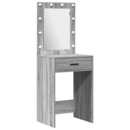 Berkfield Home 3 Piece Dressing Table Set with LED Grey Sonoma Engineered Wood - thumbnail 4