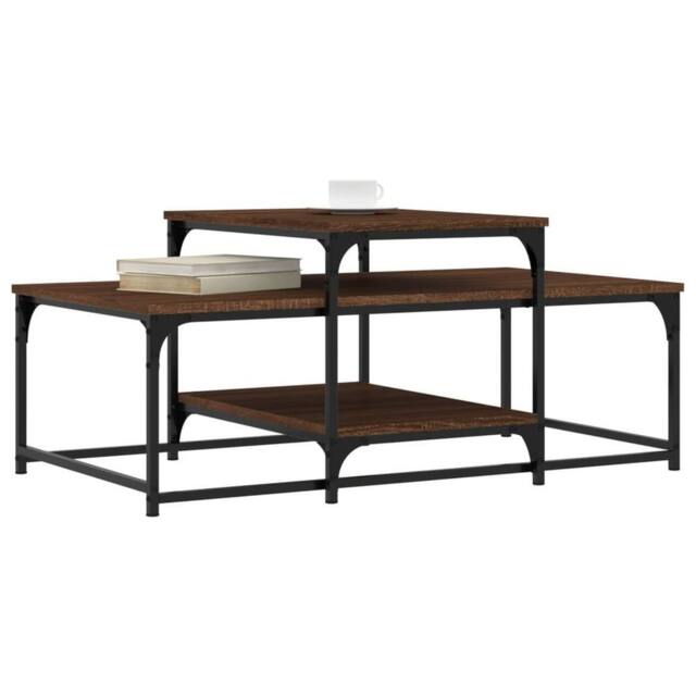 Berkfield Home Decorative Coffee Table Brown Oak 102x60x45 cm Engineered Wood - Size: 102 x 60 x 45 cm - image 1