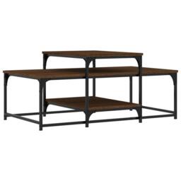 Berkfield Home Decorative Coffee Table Brown Oak 102x60x45 cm Engineered Wood - Size: 102 x 60 x 45 cm - thumbnail 6
