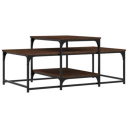 Berkfield Home Decorative Coffee Table Brown Oak 102x60x45 cm Engineered Wood - Size: 102 x 60 x 45 cm - thumbnail 3
