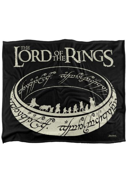 Warner Brothers Lord Of The Rings Logo Officially Licensed Silky Touch Super Soft Throw Blanket 152 x 127 cm in White - image 1