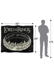 Warner Brothers Lord Of The Rings Logo Officially Licensed Silky Touch Super Soft Throw Blanket 152 x 127 cm in White - thumbnail 5