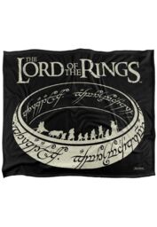 Warner Brothers Lord Of The Rings Logo Officially Licensed Silky Touch Super Soft Throw Blanket 152 x 127 cm in White - thumbnail 1