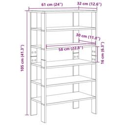 Berkfield Home Shoe Rack Grey Sonoma 61x32x105 cm Engineered Wood - Size: 61 x 32 x 105 cm - thumbnail 9