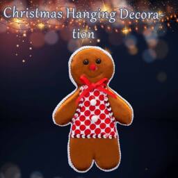 VFM e-Store Christmas Ginger Bread Woman Hanging Decoration 20cm x 13cm Red X 1 - Size: 20 cm x 13 cm - thumbnail 3