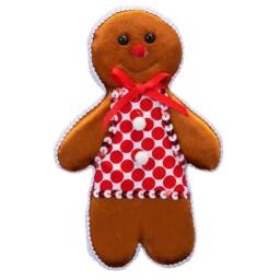 VFM e-Store Christmas Ginger Bread Woman Hanging Decoration 20cm x 13cm Red X 1 - Size: 20 cm x 13 cm - thumbnail 1