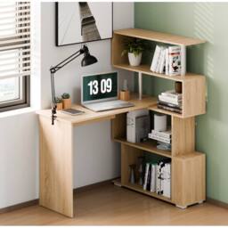 KORVIXA Office Desk Computer Corner Desk L-Shaped in Natural - Size: 100 cm