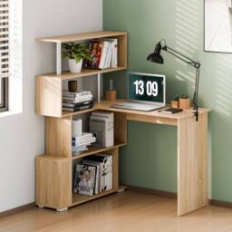KORVIXA Office Desk Computer Corner Desk L-Shaped in Natural - Size: 100 cm - thumbnail 5