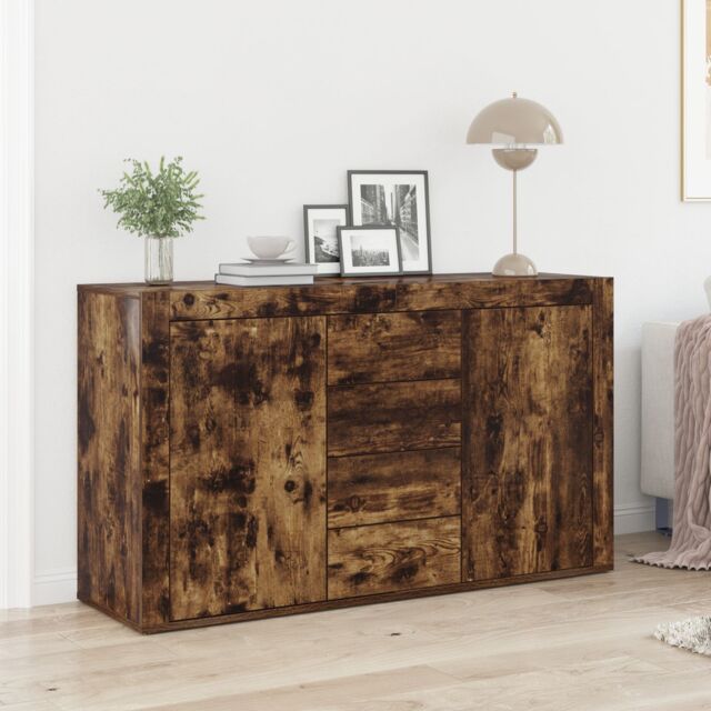 Berkfield Home Sideboard Smoked oak Engineered wood 120 x 36 x 69 cm Sideboard in Brown - image 1