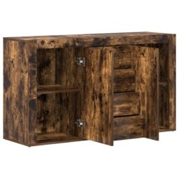 Berkfield Home Sideboard Smoked oak Engineered wood 120 x 36 x 69 cm Sideboard in Brown - thumbnail 5