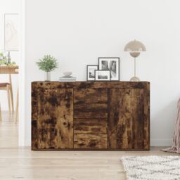 Berkfield Home Sideboard Smoked oak Engineered wood 120 x 36 x 69 cm Sideboard in Brown - thumbnail 4
