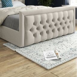 KDMD Napster Upholstered Soft Velvet Designer Bed Frame in Cream - Size: Single - thumbnail 4