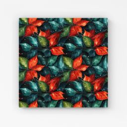 Warren Reed - Designer Christmas Watercolour Holly Leaf Canvas in Red - Size: w40 inch x h40 inch - thumbnail 1