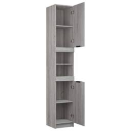 Berkfield Home Bathroom Cabinet Grey Sonoma 32x34x188.5 cm Engineered Wood - thumbnail 8